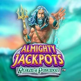 Almighty Jackpots – Realm of Poseidon slot logo by Novomatic at Realz Casino
