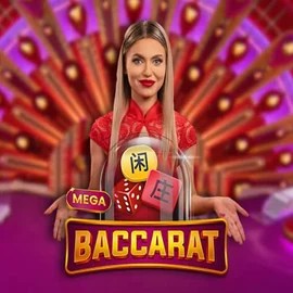 Mega Baccarat slot logo by Pragmatic Play at Realz Casino